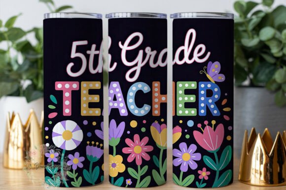 5th Grade Teacher Tumbler Wrap PNG