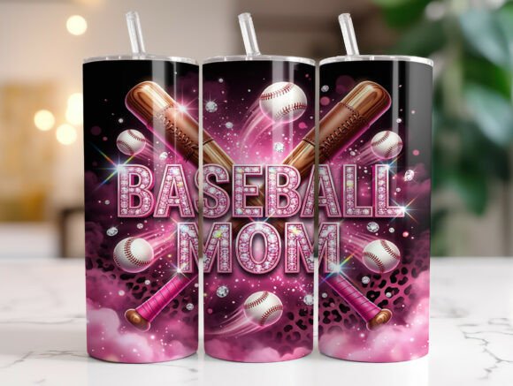 Baseball Mom 20oz Skinny Tumbler Wrap