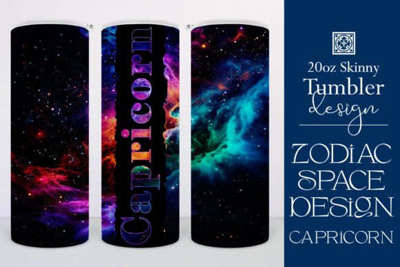 Capricorn Zodiac Space Tumbler Wrap 1