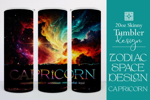 Capricorn Zodiac Space Tumbler Wrap 2