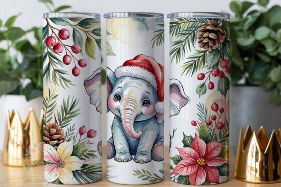Christmas Elephant 20oz Tumbler Wrap