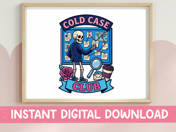 Cold Case Club Skeleton Detective SVG