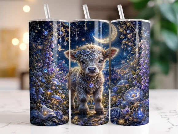 Fantasy Highland Cow 20oz Tumbler Wrap