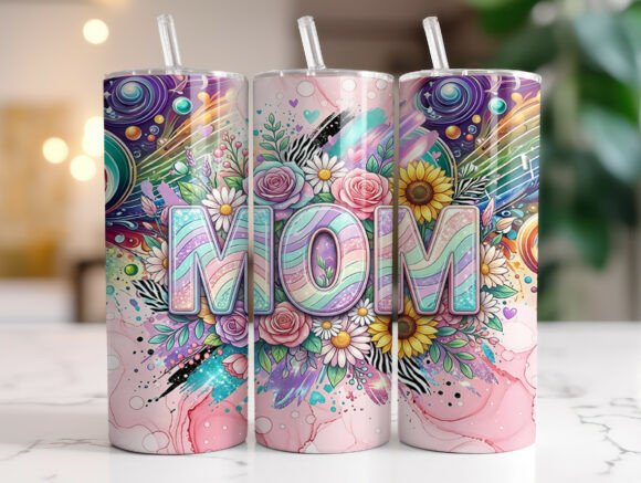 Floral Mom 20oz Tumbler Wrap Sublimation