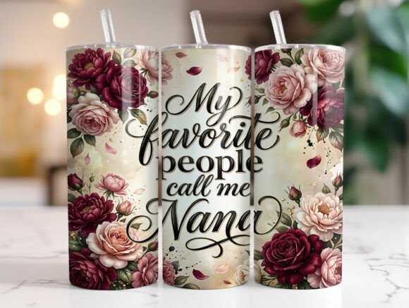 Floral Nana Rose Tumbler Design