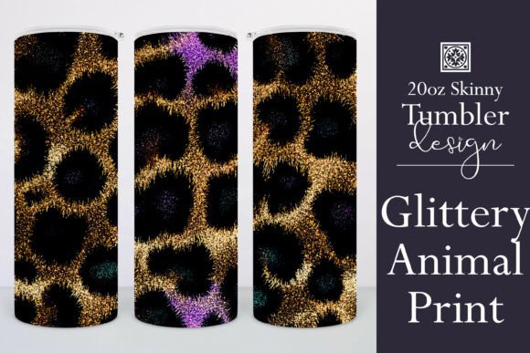 Glitter Animal Print 20oz Tumbler Wrap 1