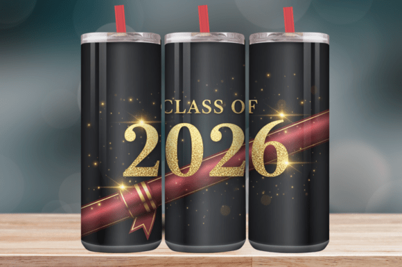 Graduation Gold Luxury 2026 Tumbler Wrap