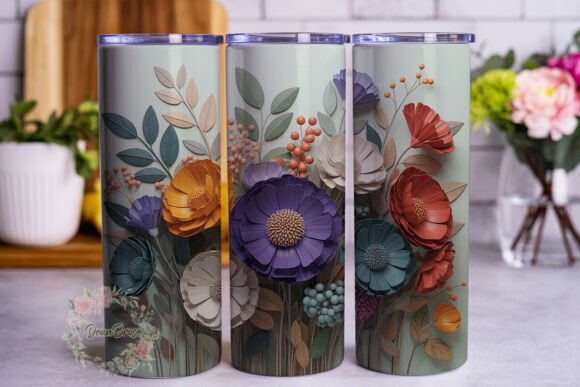 Muted Floral Elegance 20oz Tumbler Wrap