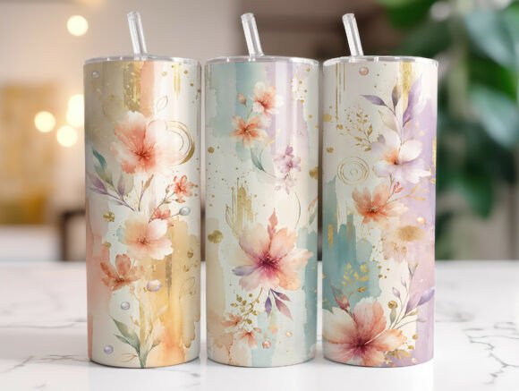 Pastel Floral 20oz Skinny Tumbler Wrap