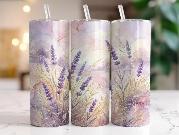 Pastel Lavender Meadow 20oz Tumbler Wrap