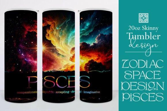 Pisces Zodiac Space Tumbler Wrap 2