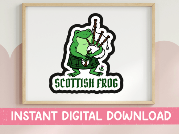 Scottish Frog Bagpipes Kilt SVG