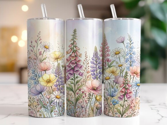 Spring Wildflower Meadow Tumbler Wrap