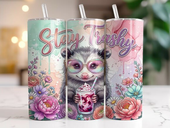 Stay Trashy Opossum Tumbler Wrap