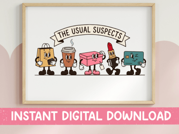 The Usual Suspects Shopping Retro SVG