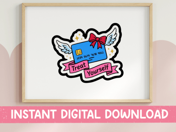 Treat Yourself Credit Card Wings SVG