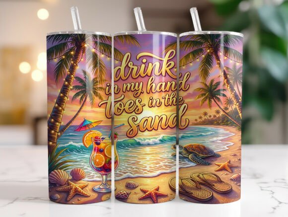 Tropical Beach Quote Tumbler Sublimation