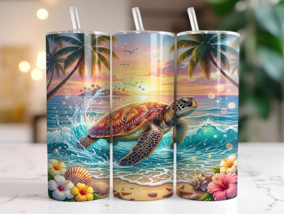 Tropical Sea Turtle 20oz Tumbler Wrap