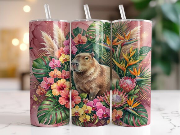 Tropical Summer Capybara Tumbler Wrap