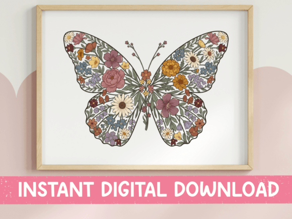 Wildflower Butterfly SVG PNG Boho